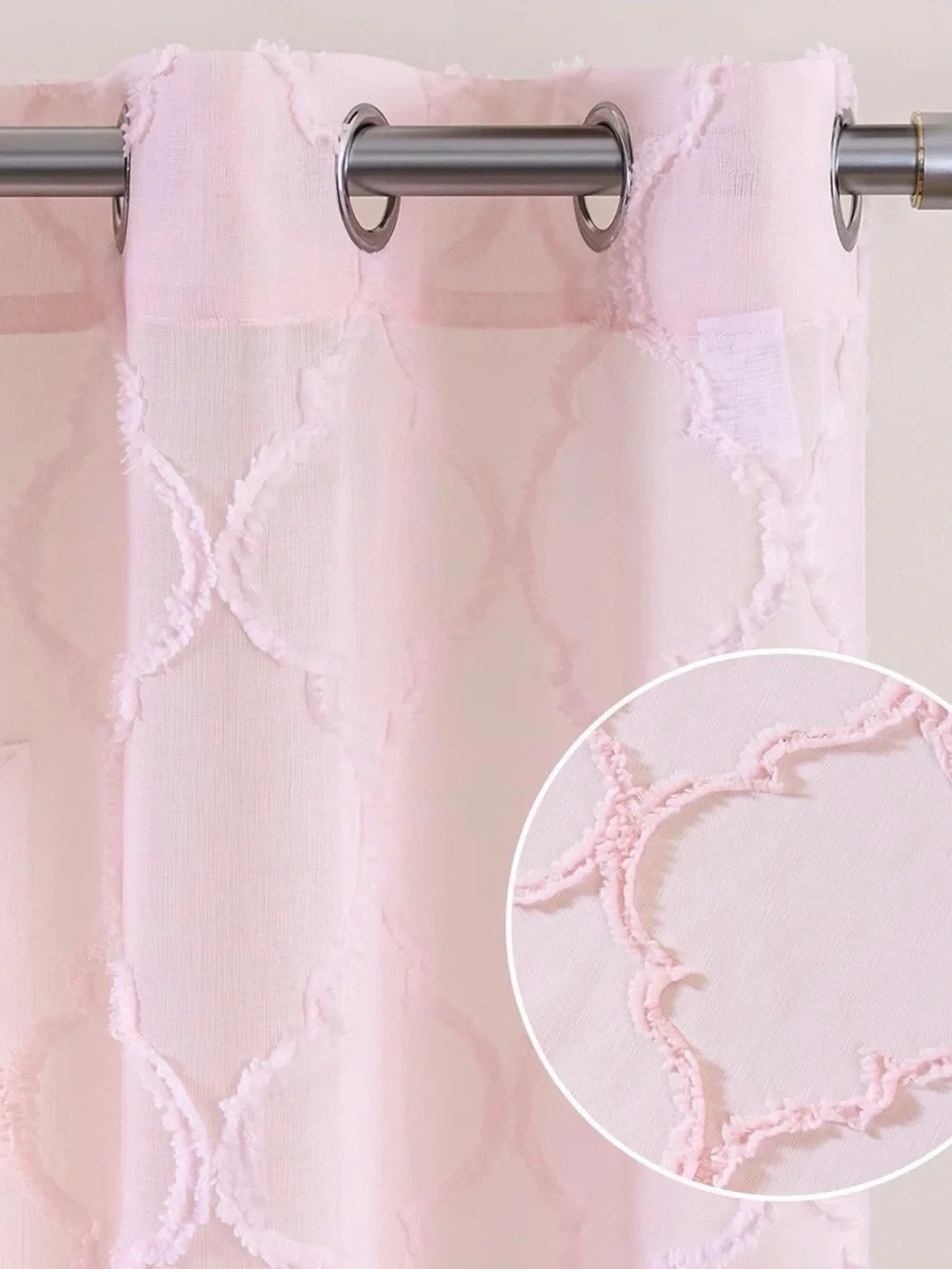 NWT Moroccan Geometric Sheer Curtains 96 Inches Set of 4